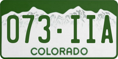 CO license plate 073IIA