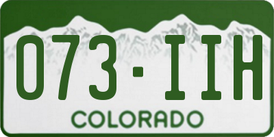 CO license plate 073IIH
