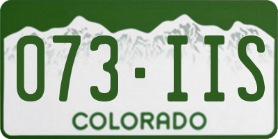 CO license plate 073IIS