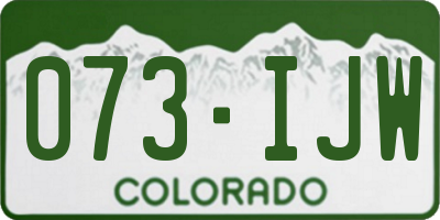 CO license plate 073IJW