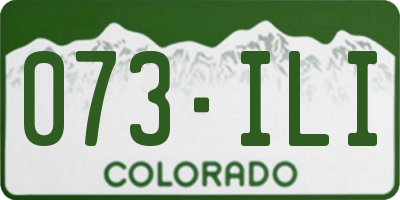 CO license plate 073ILI