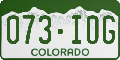 CO license plate 073IOG