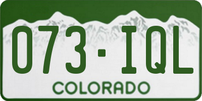 CO license plate 073IQL