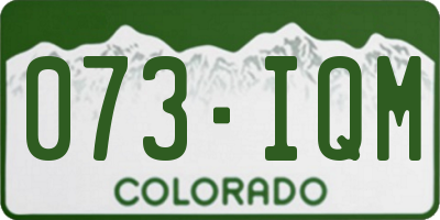 CO license plate 073IQM