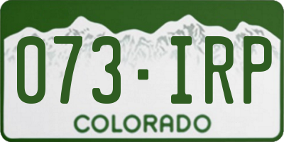 CO license plate 073IRP