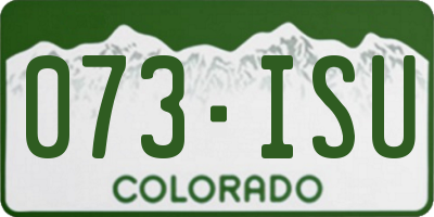 CO license plate 073ISU