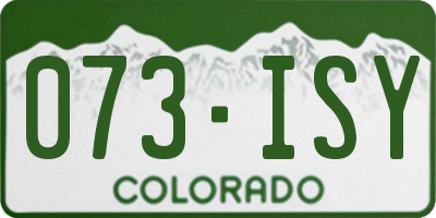 CO license plate 073ISY