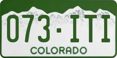 CO license plate 073ITI