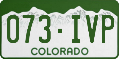 CO license plate 073IVP