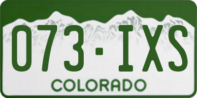 CO license plate 073IXS