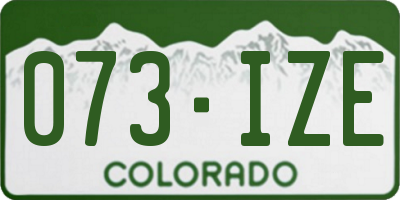 CO license plate 073IZE