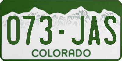 CO license plate 073JAS