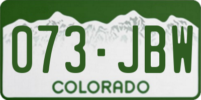 CO license plate 073JBW