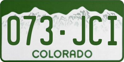 CO license plate 073JCI