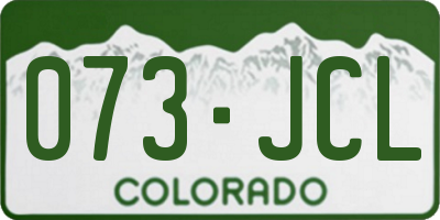 CO license plate 073JCL