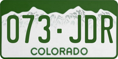 CO license plate 073JDR