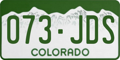 CO license plate 073JDS