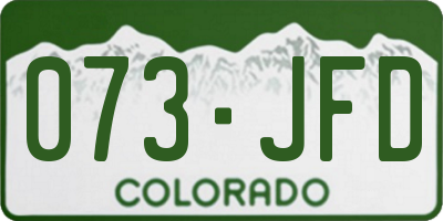 CO license plate 073JFD