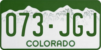 CO license plate 073JGJ