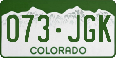 CO license plate 073JGK