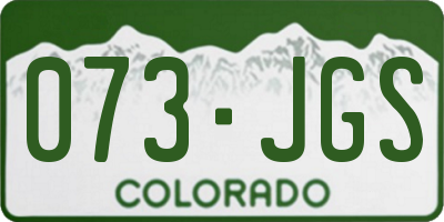 CO license plate 073JGS
