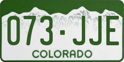 CO license plate 073JJE