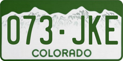 CO license plate 073JKE