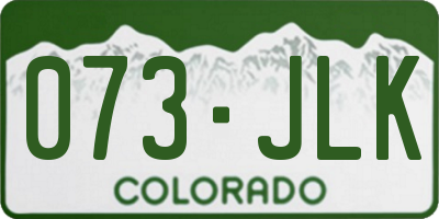 CO license plate 073JLK