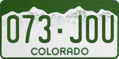 CO license plate 073JOU
