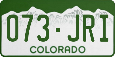 CO license plate 073JRI
