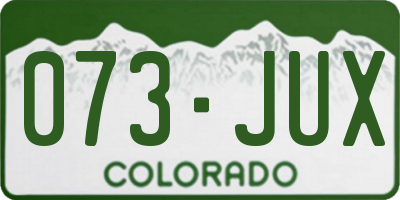 CO license plate 073JUX