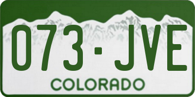 CO license plate 073JVE