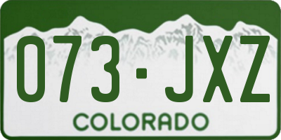 CO license plate 073JXZ