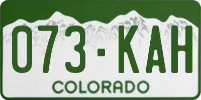 CO license plate 073KAH