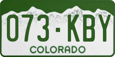 CO license plate 073KBY