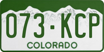 CO license plate 073KCP
