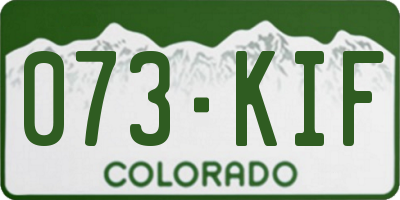 CO license plate 073KIF
