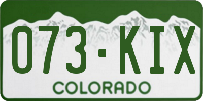 CO license plate 073KIX