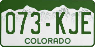 CO license plate 073KJE