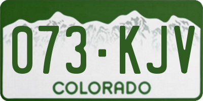 CO license plate 073KJV