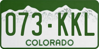 CO license plate 073KKL
