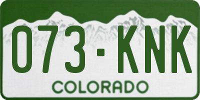 CO license plate 073KNK