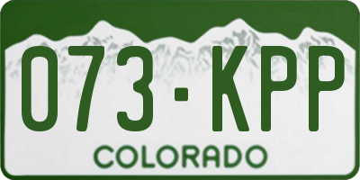 CO license plate 073KPP