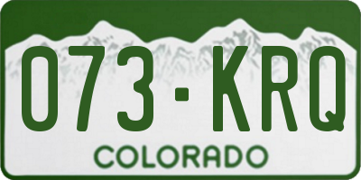CO license plate 073KRQ