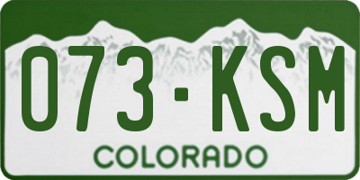 CO license plate 073KSM