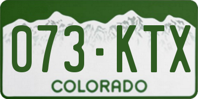 CO license plate 073KTX