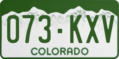 CO license plate 073KXV
