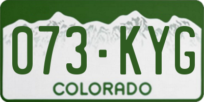 CO license plate 073KYG