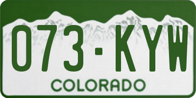 CO license plate 073KYW