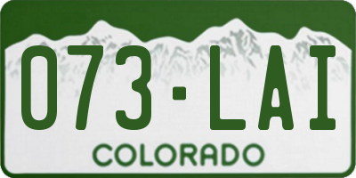 CO license plate 073LAI
